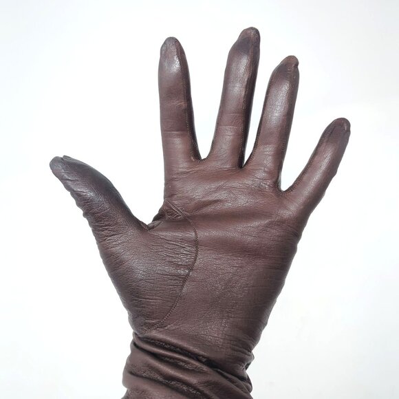 Vintage Regency Brown Gloves Small Mid Real Kid - Picture 2 of 8